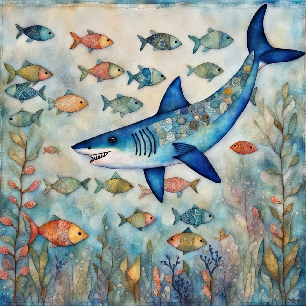 Beautiful shark patchwork