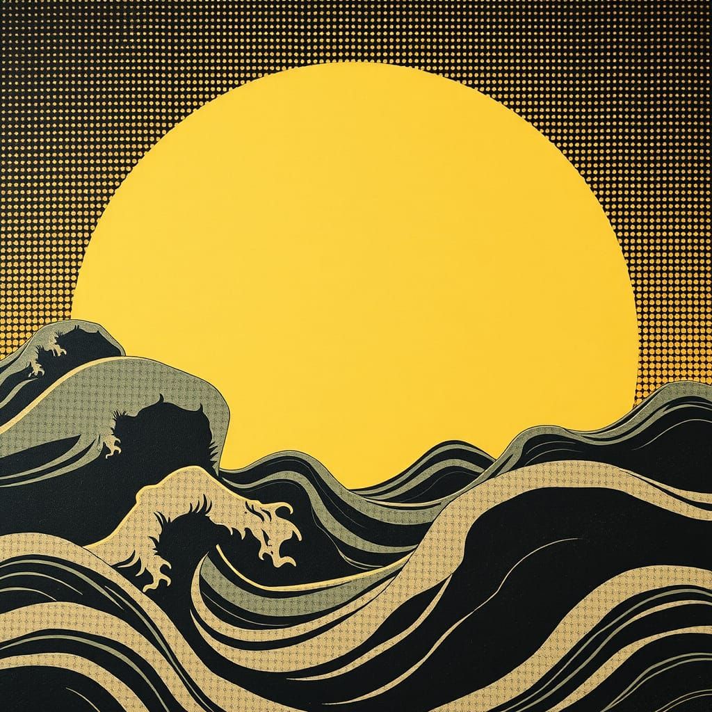 Eerie Sun Profile in Surrealist Collage Style