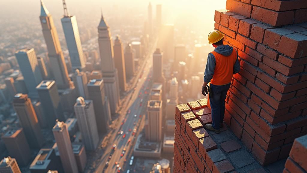 Skyscraper Construction: Hyperrealistic Futuristic Cityscape