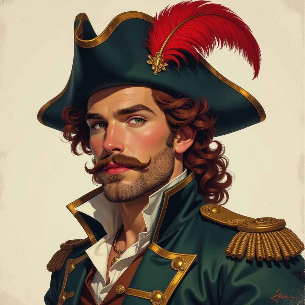 Captain Hook and Peter Pan Portrait in Maxfield Parrish Styl...