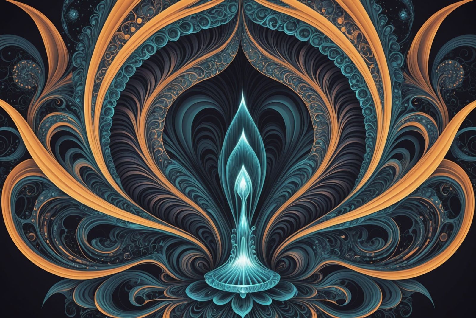 Spectral Fairy Fountain in Abstract Fractal Art