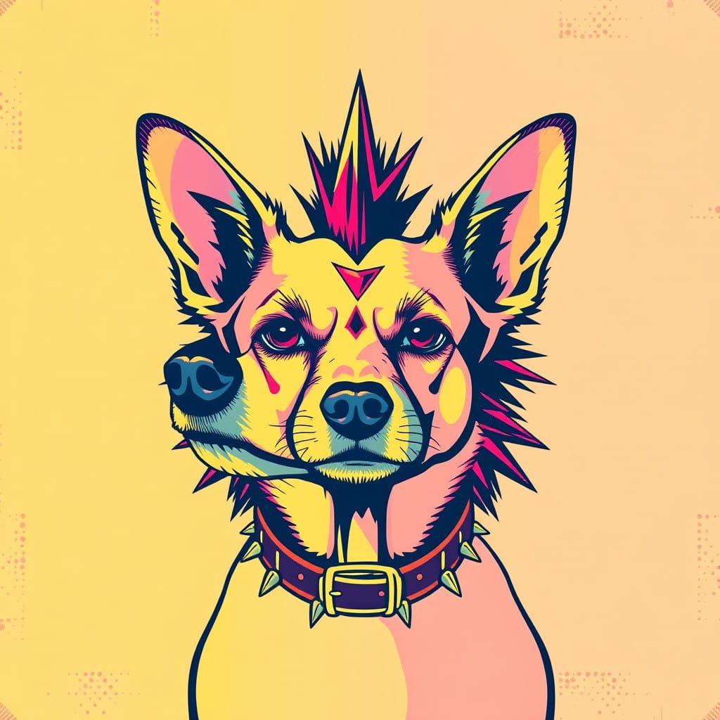 Cyberdog Icon in Triadic Colors