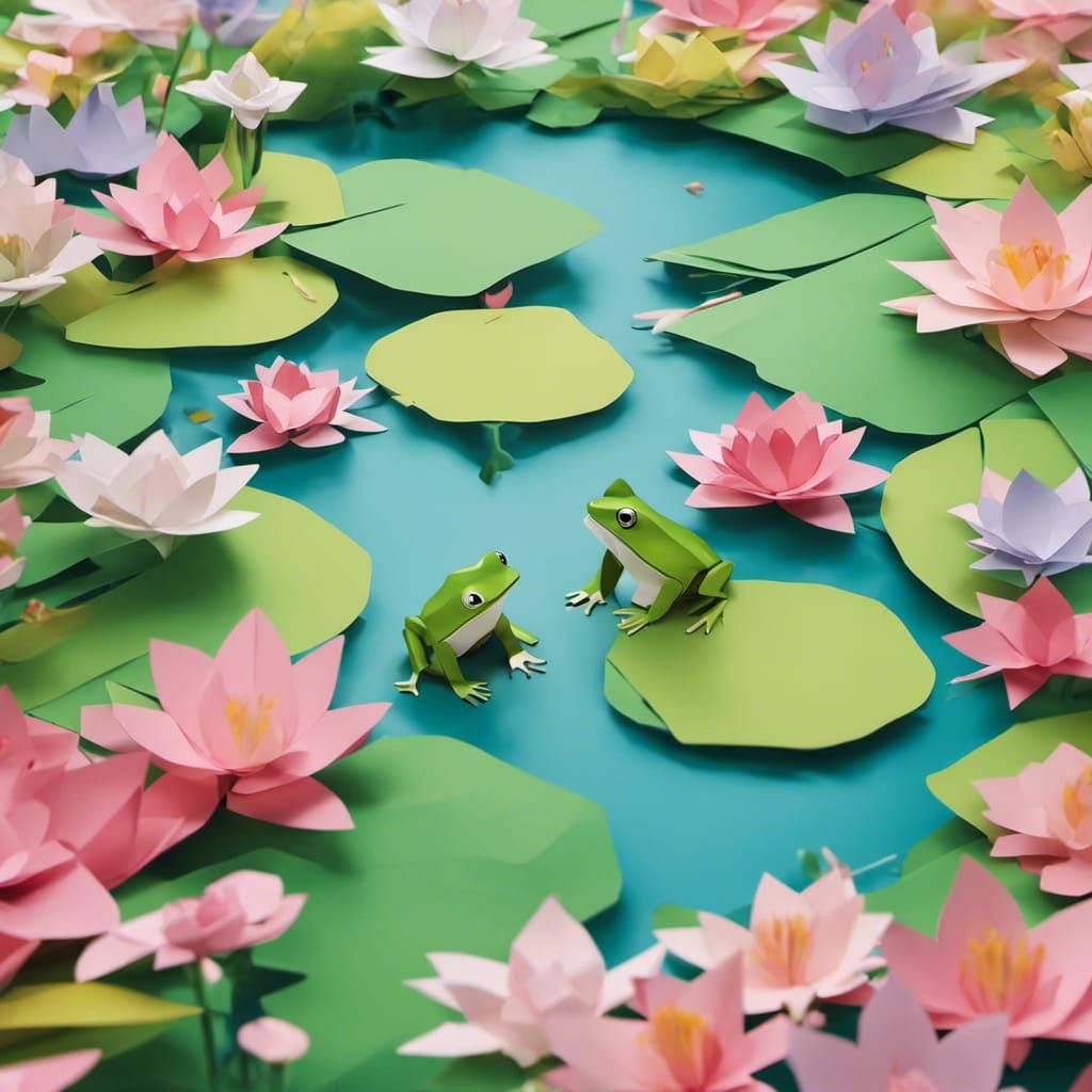 Paper Pond & Frogs