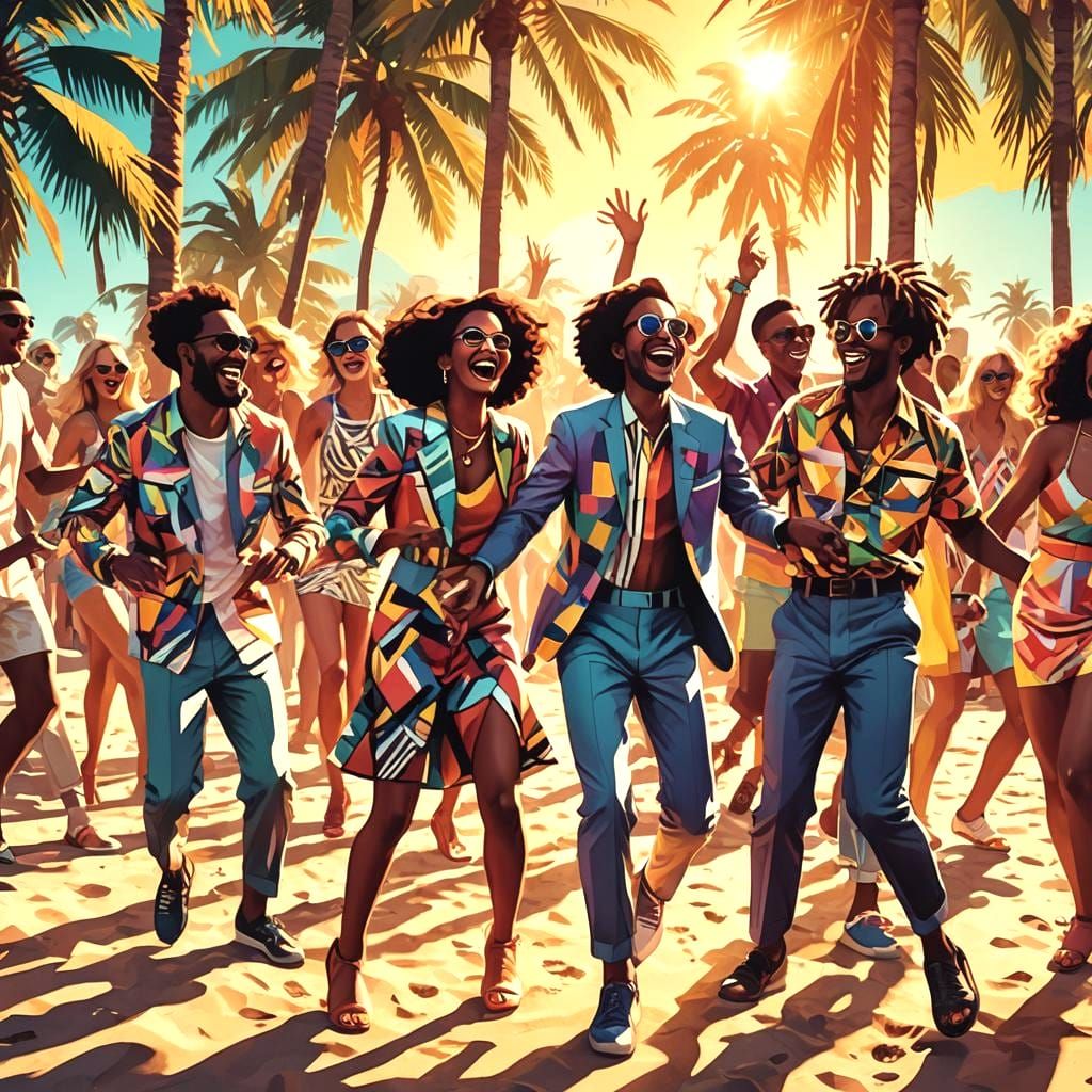 Pop Art Beach Party in Triadic Colors