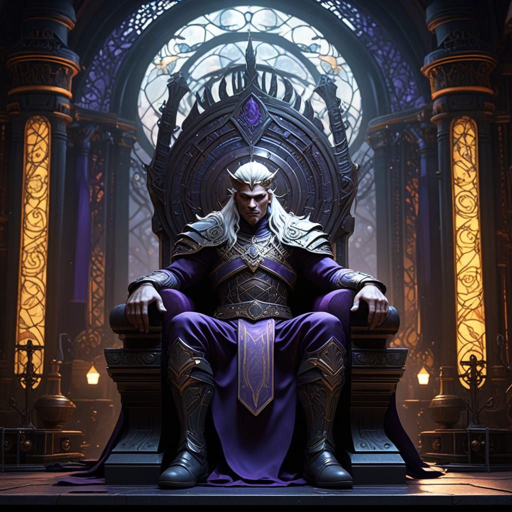 Regal King in Dark Fantasy Warrior Attire