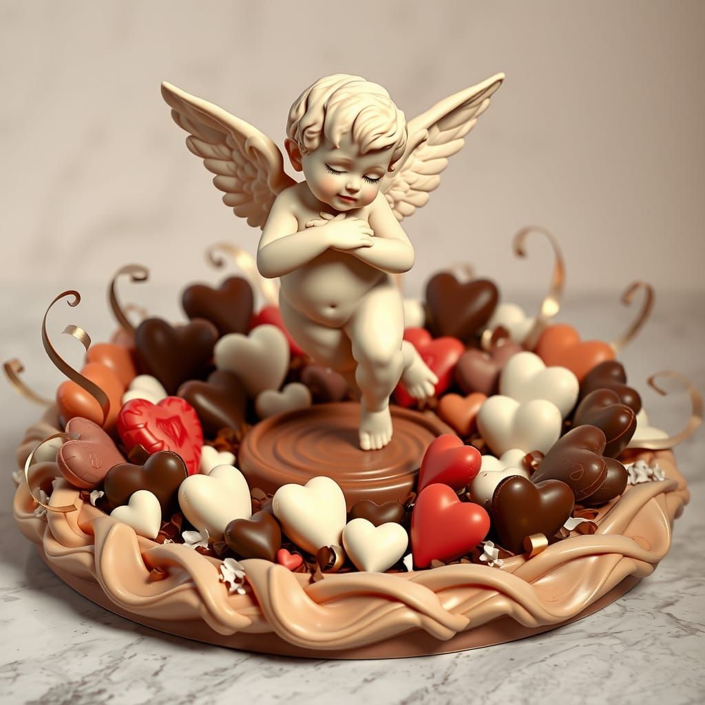 Chocolate Cherub: A Hyperrealistic Sculptural Masterpiece
