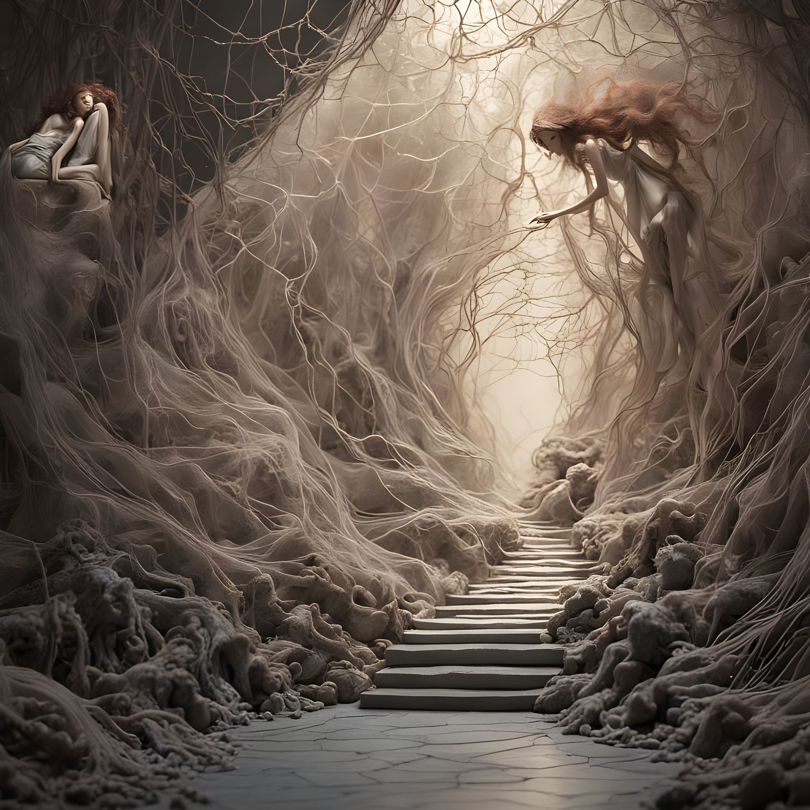 Mythical Clay Realm in a Translucent Web of Wonder