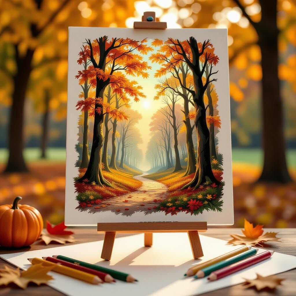 Autumn Park Fantasy in Renaissance Style