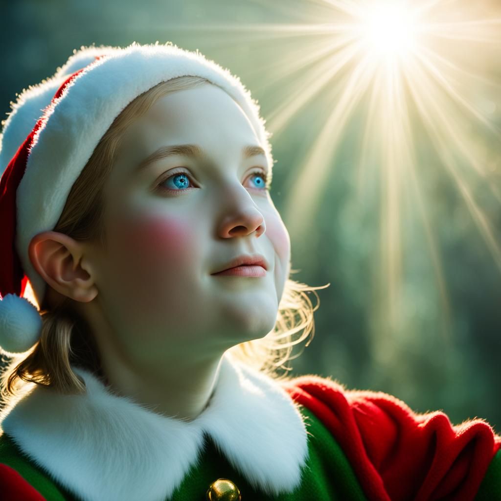 Heavenly Christmas Elf in Divine Sunshine