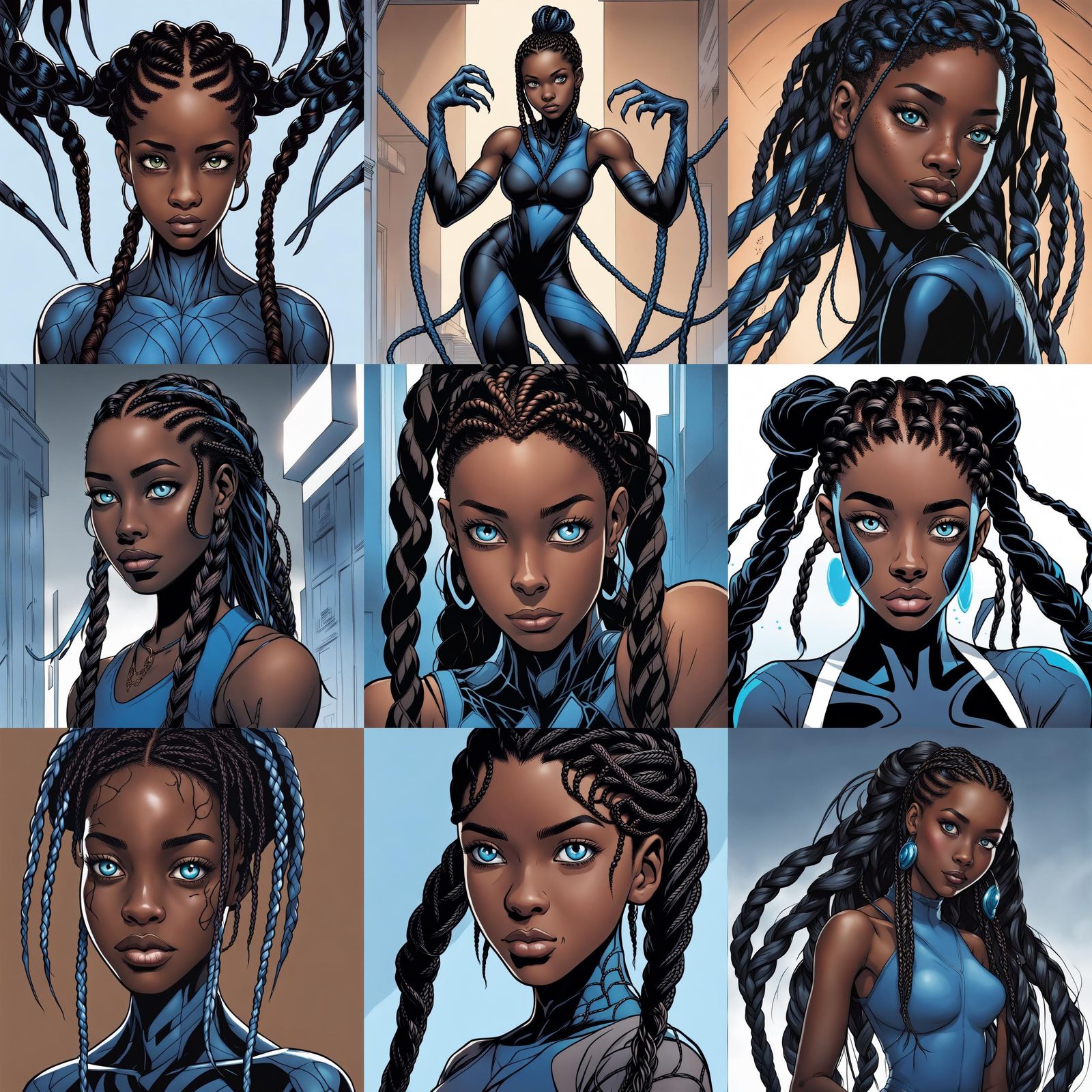 Black Girl Transformed by a Blue Symbiote