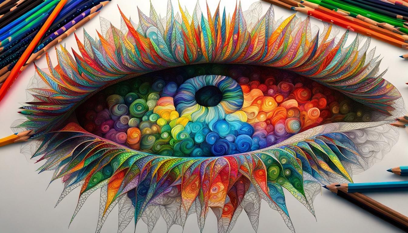 Intertwined Souls: Detailed Line Art Painting