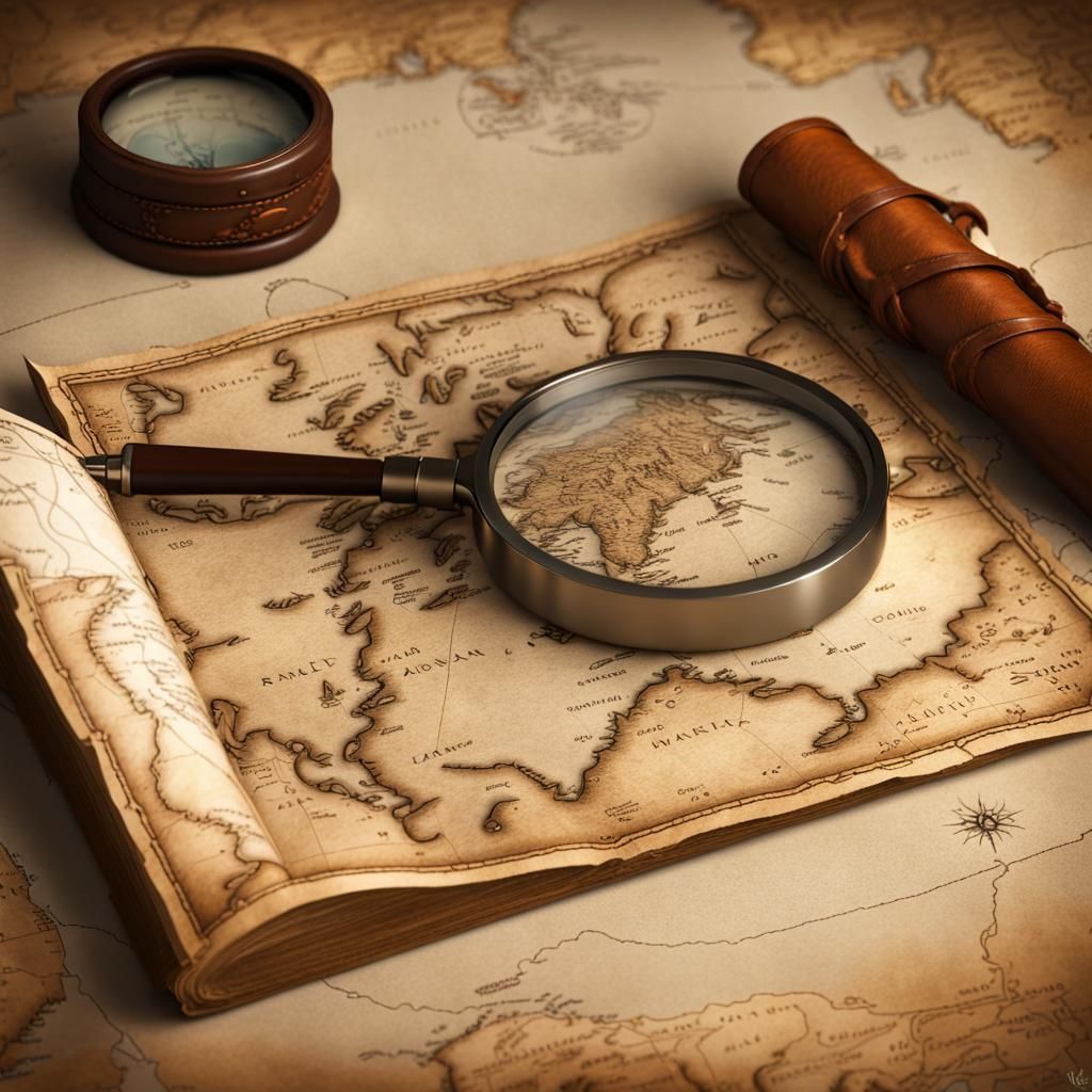 Detailed 3D Map of Middle Earth on Parchment