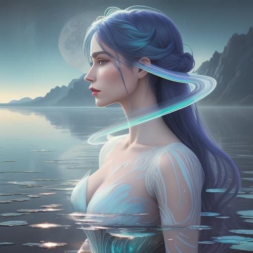 Ethereal Double Exposure Portrait on Alien Planet