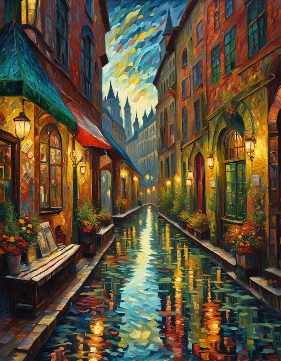 Maximalist Neo-Impressionist Oil Painting Masterpiece