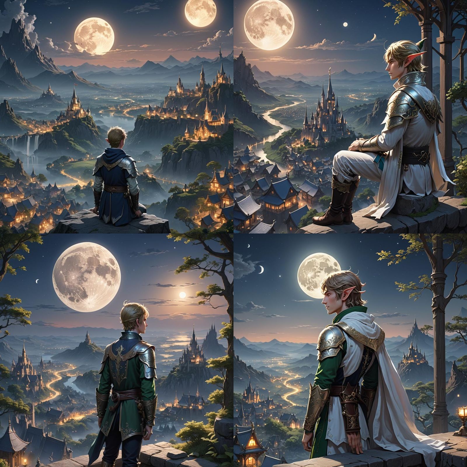 Elf Prince Overlooking Kingdom: 3D Anime Art