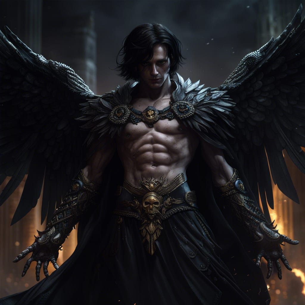 Thanatos: Winged God of Death in Dark Fantasy Art