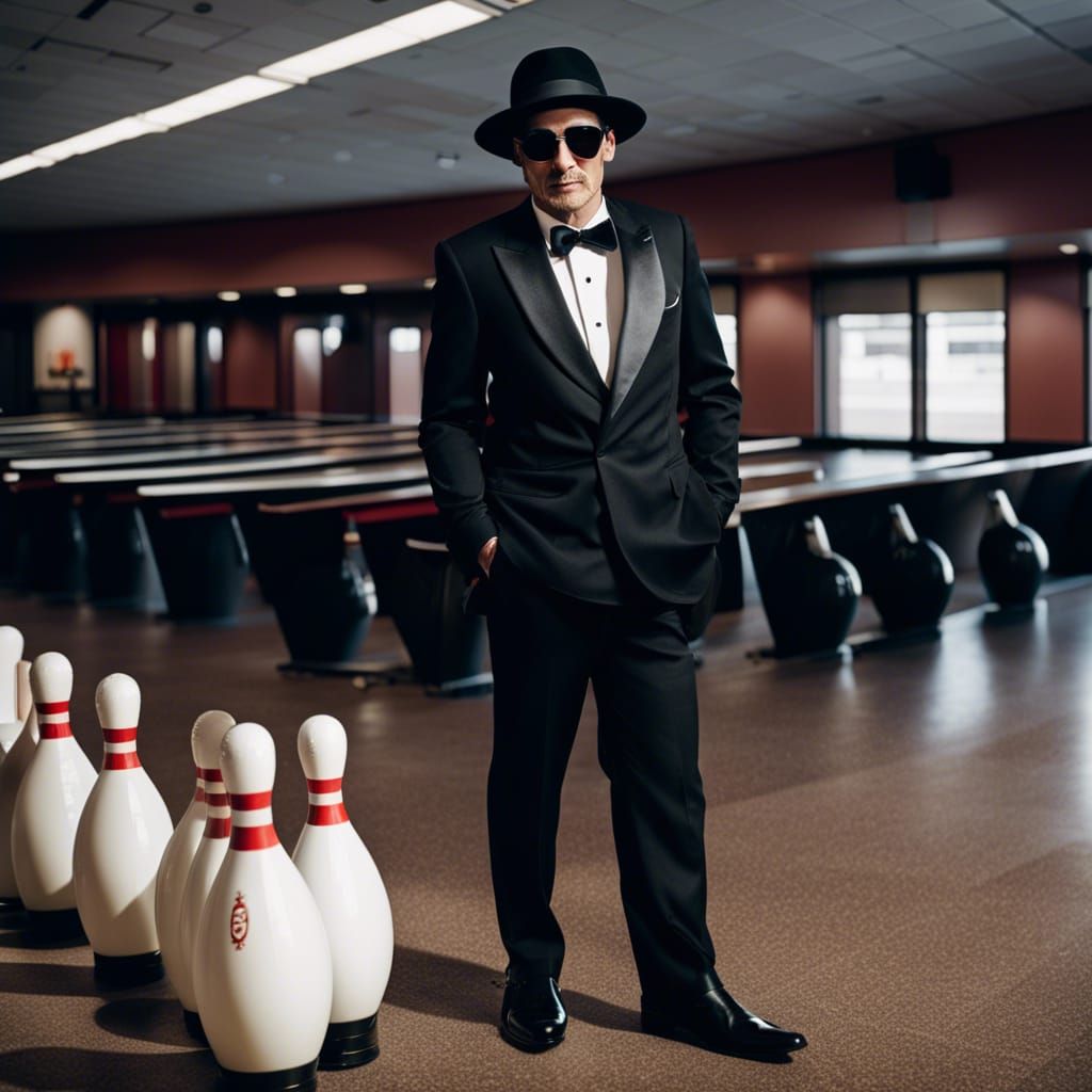 Man in Tuxedo and Bowling Hat