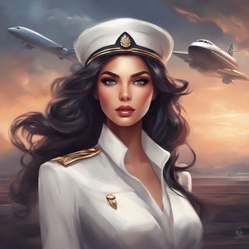 Monochrome Portrait of a Stewardess in Modern Style