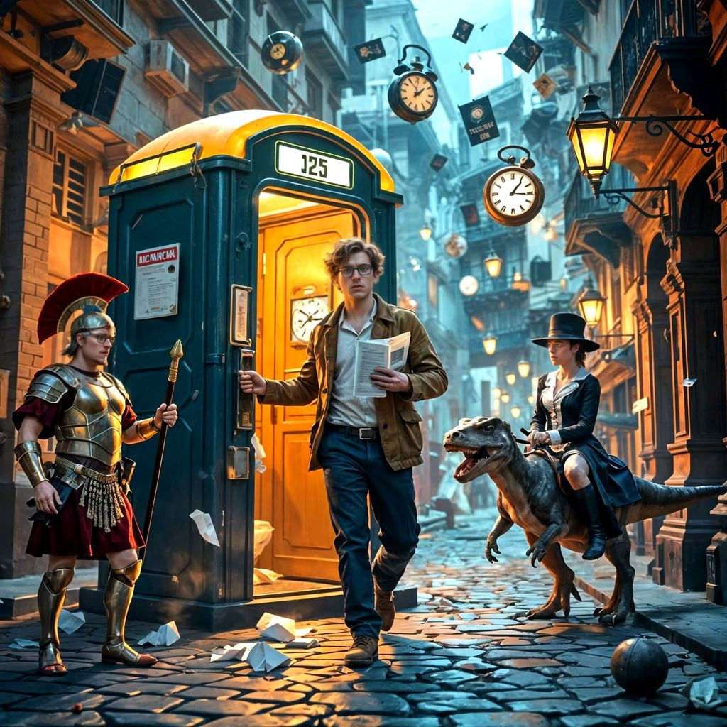 Time Traveler's Mishap: A Chaotic Historical Collision