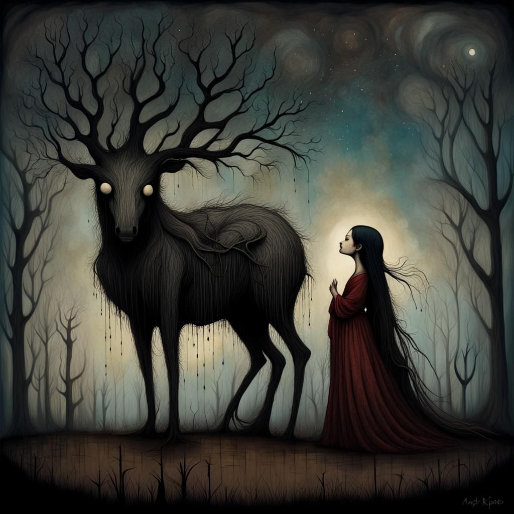 Surreal Despair and Sorrow: An Illustrative Painting