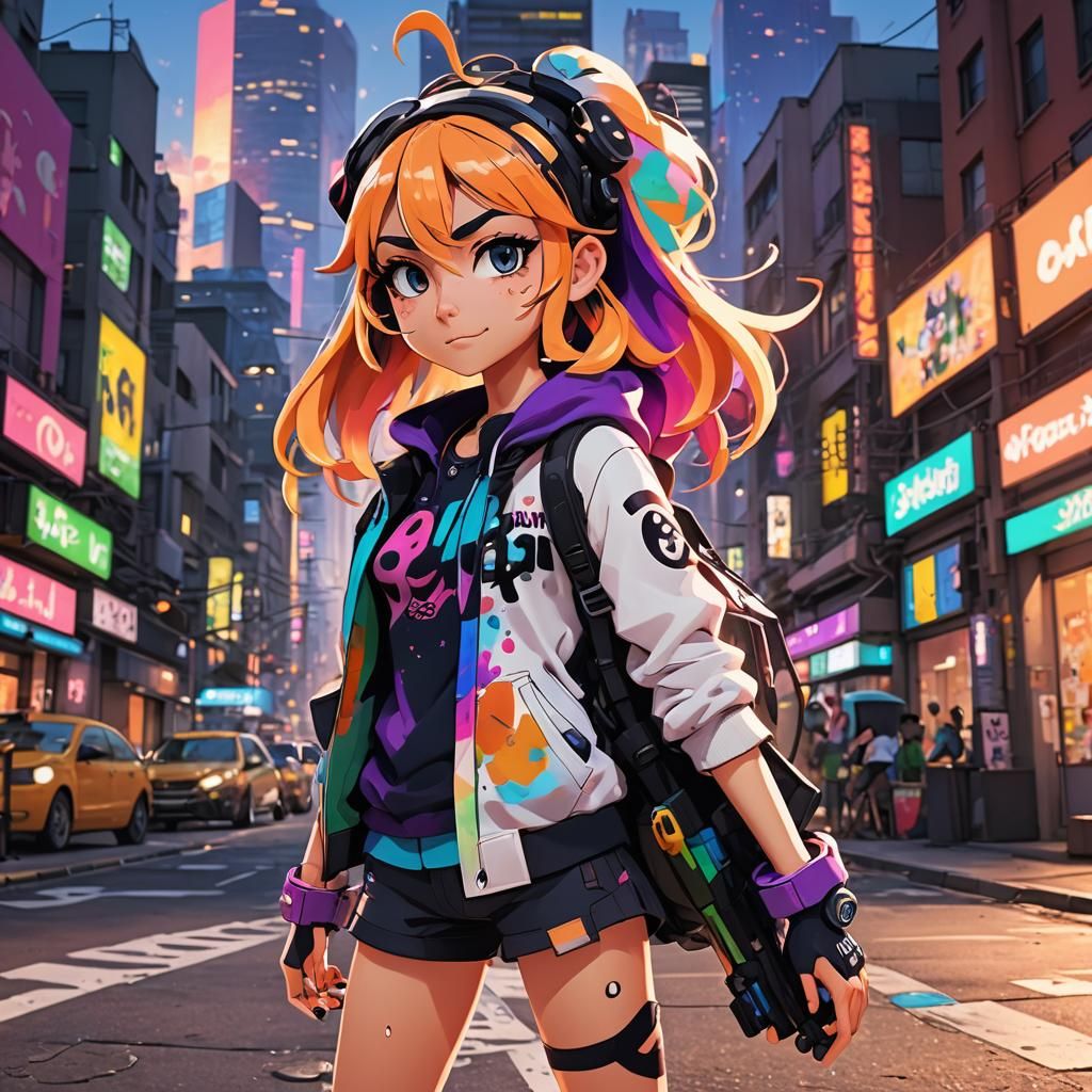 Marie From Splatoon Poses in Vibrant Anime Art