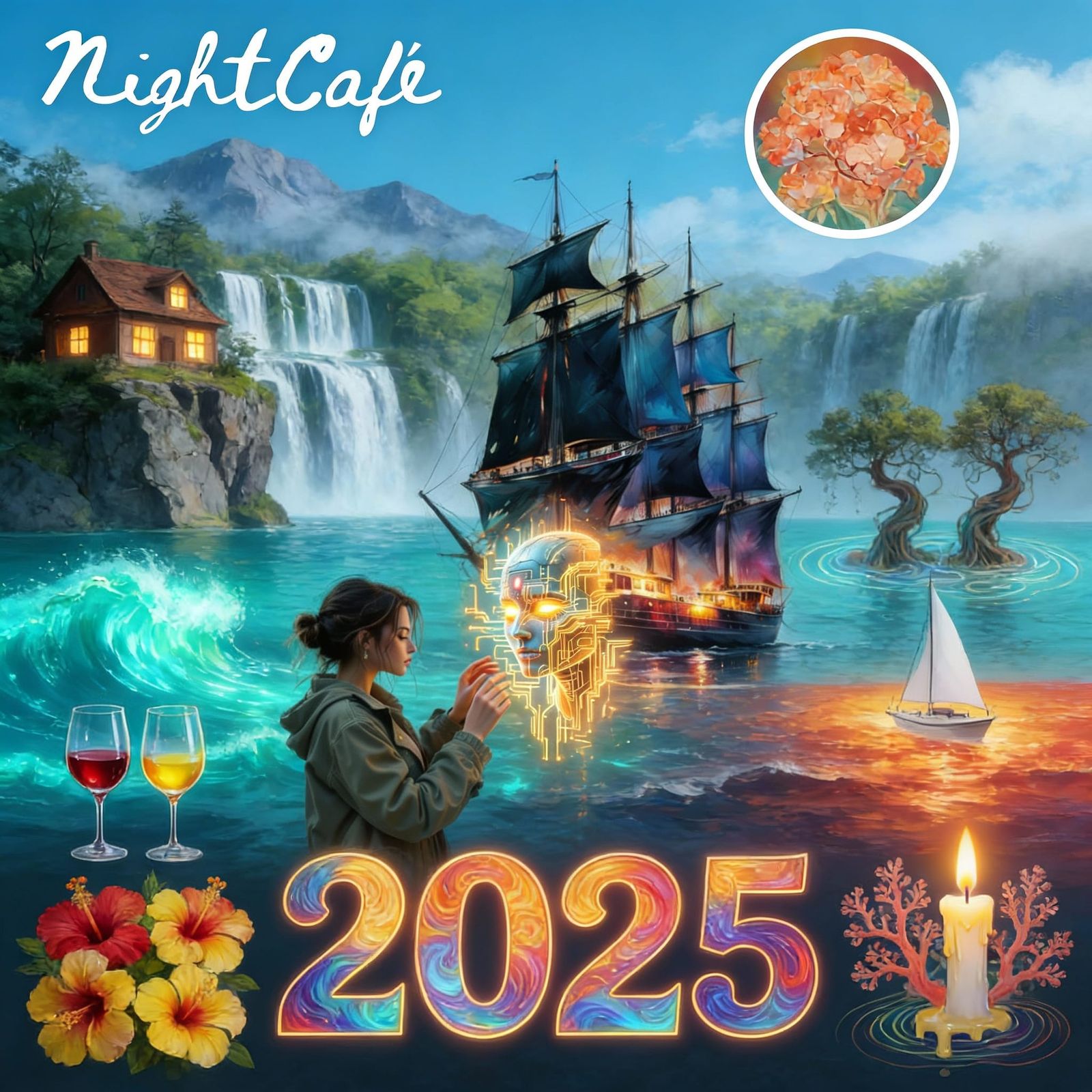 AI Art Collage: NightCafe Creations 2025