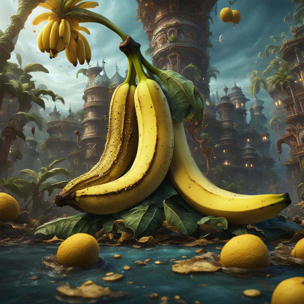 Detailed Matte Painting of a Sick Banana