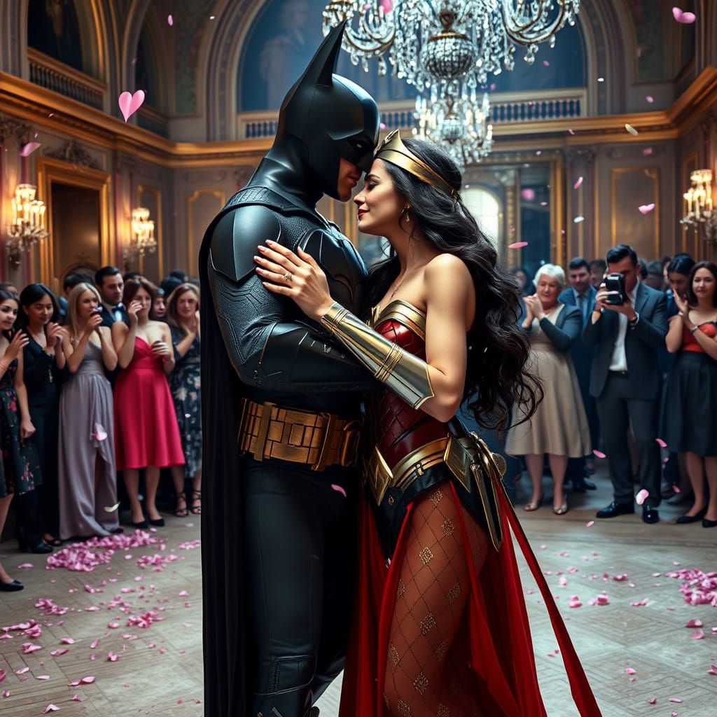 Elegant Superhero Couple in a Romantic Dance