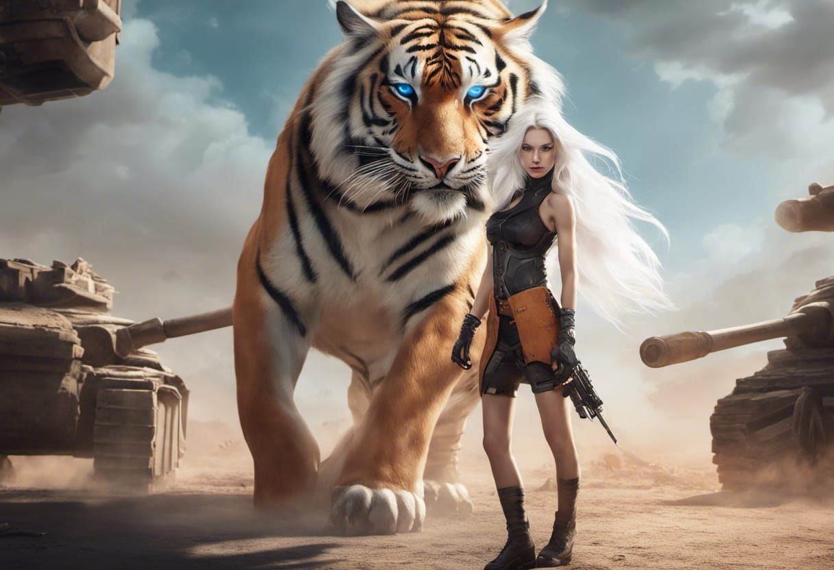 Fiery Battlefield Selfie: Surreal Digital Art