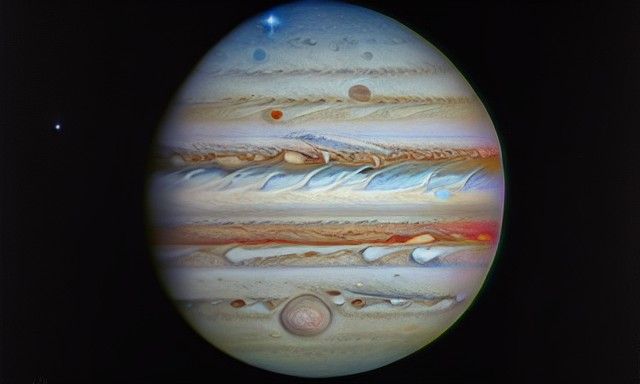 Jupiter: Cosmic Sci-Fi Painting in Oil and Pastel