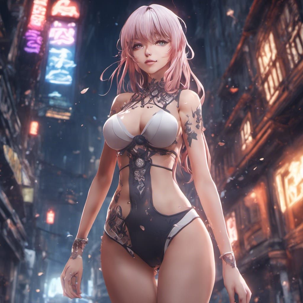 Anime Girl in Detailed Digital Matte Painting
