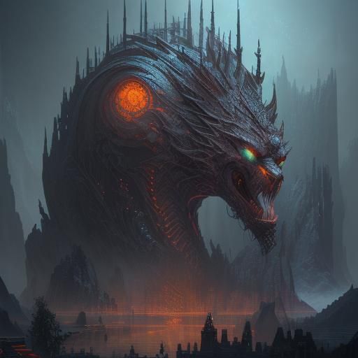 Detailed Digital Ascii Art in Fantasy Style