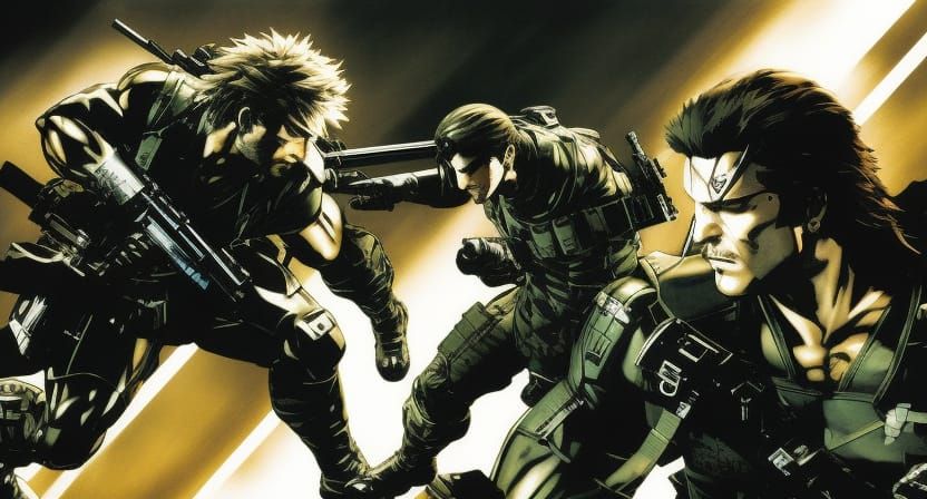 Solid Snake Confronts Metal Gear: Shinkawa-Inspired Art
