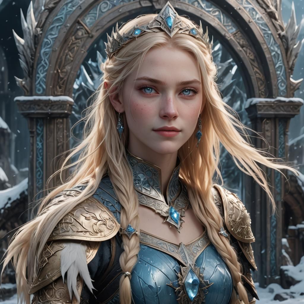 Ice Queen Warrior: Fantasy Concept Art in 8k