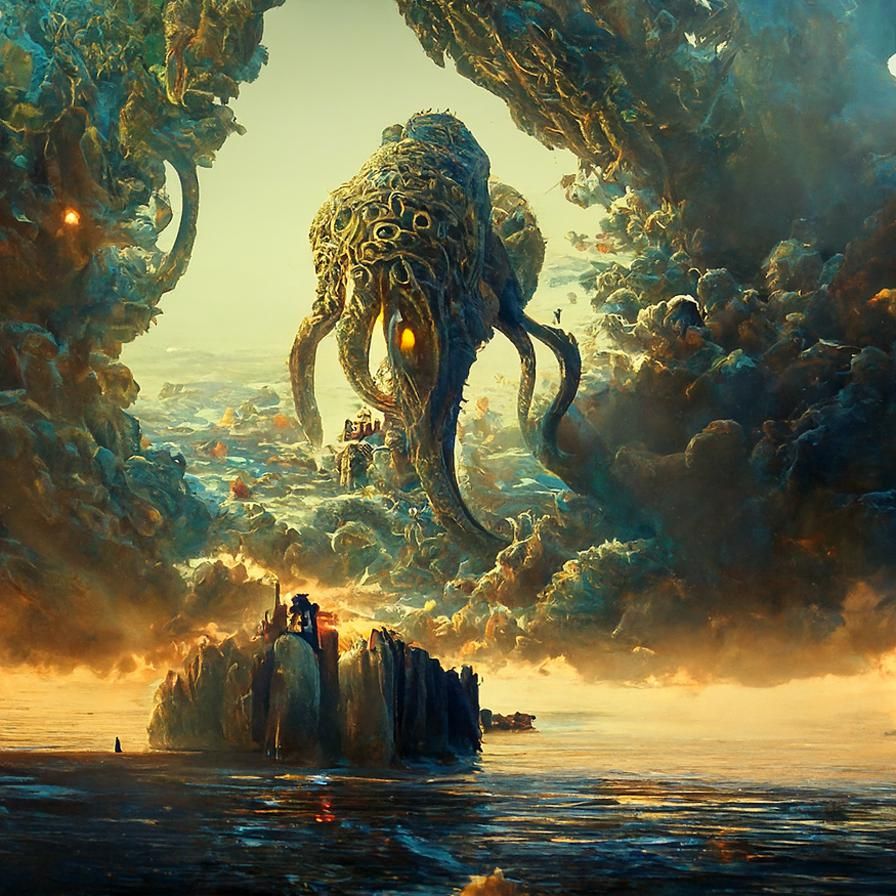 Cthulhu's Wrath: A Kinetic Pointillism Masterpiece