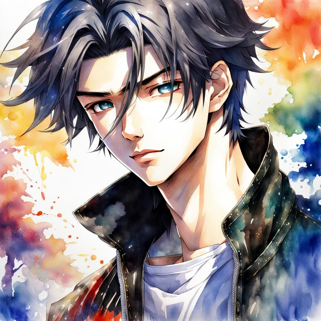Anime Style Portrait of a Young Man