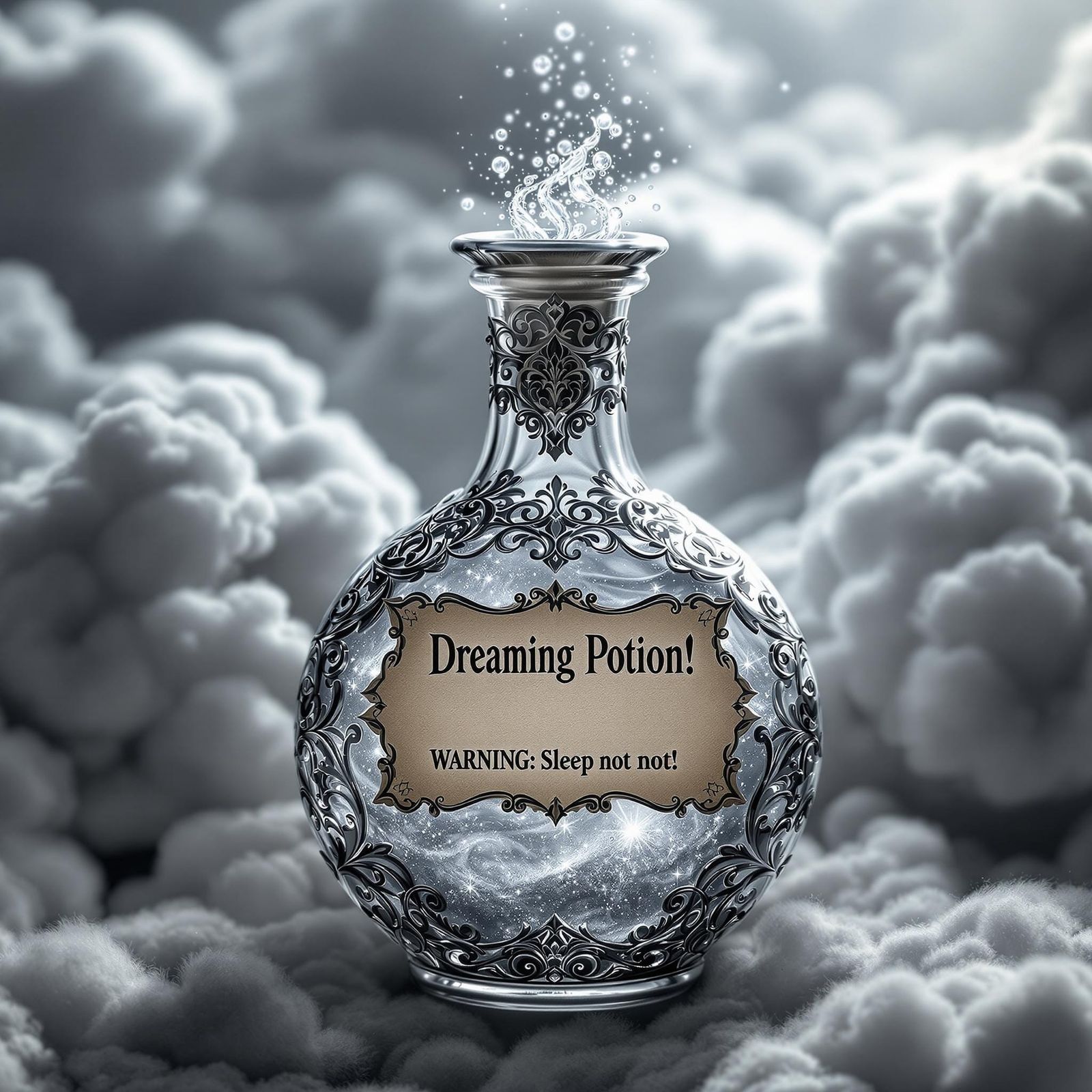Elegant Fantasy Potion in Decorative Glass Vial