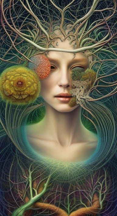 Brain Network in Warped Perspective: Particulate Elegance