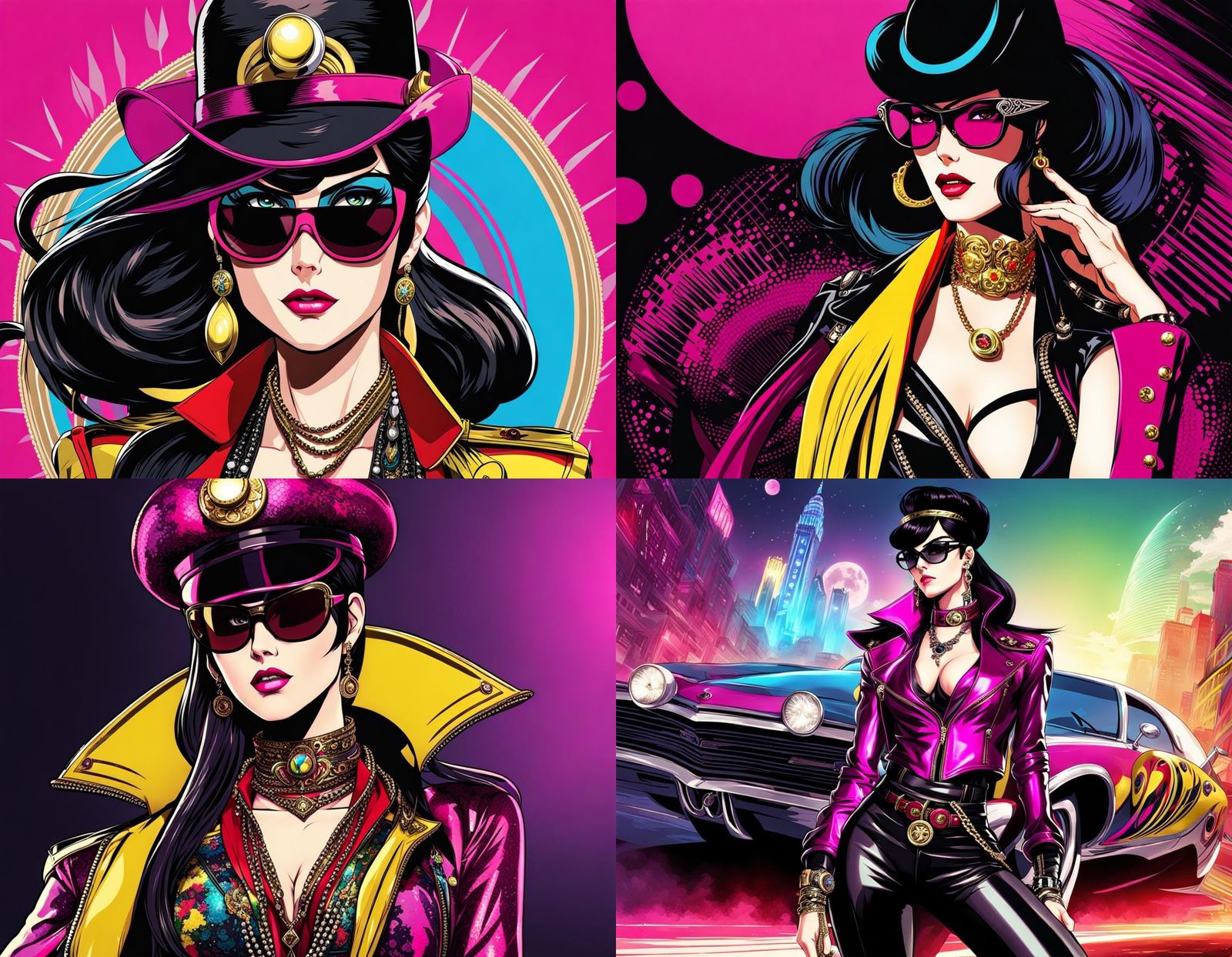 Bayonetta in Glam Rock Outfit: Digital Art