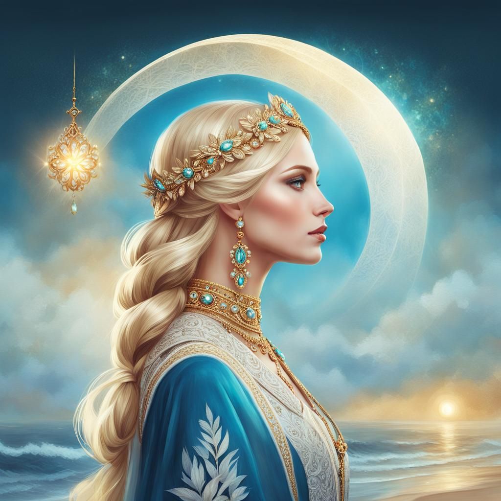 Angelic Russian Beauty in Traditional Slavic Dress