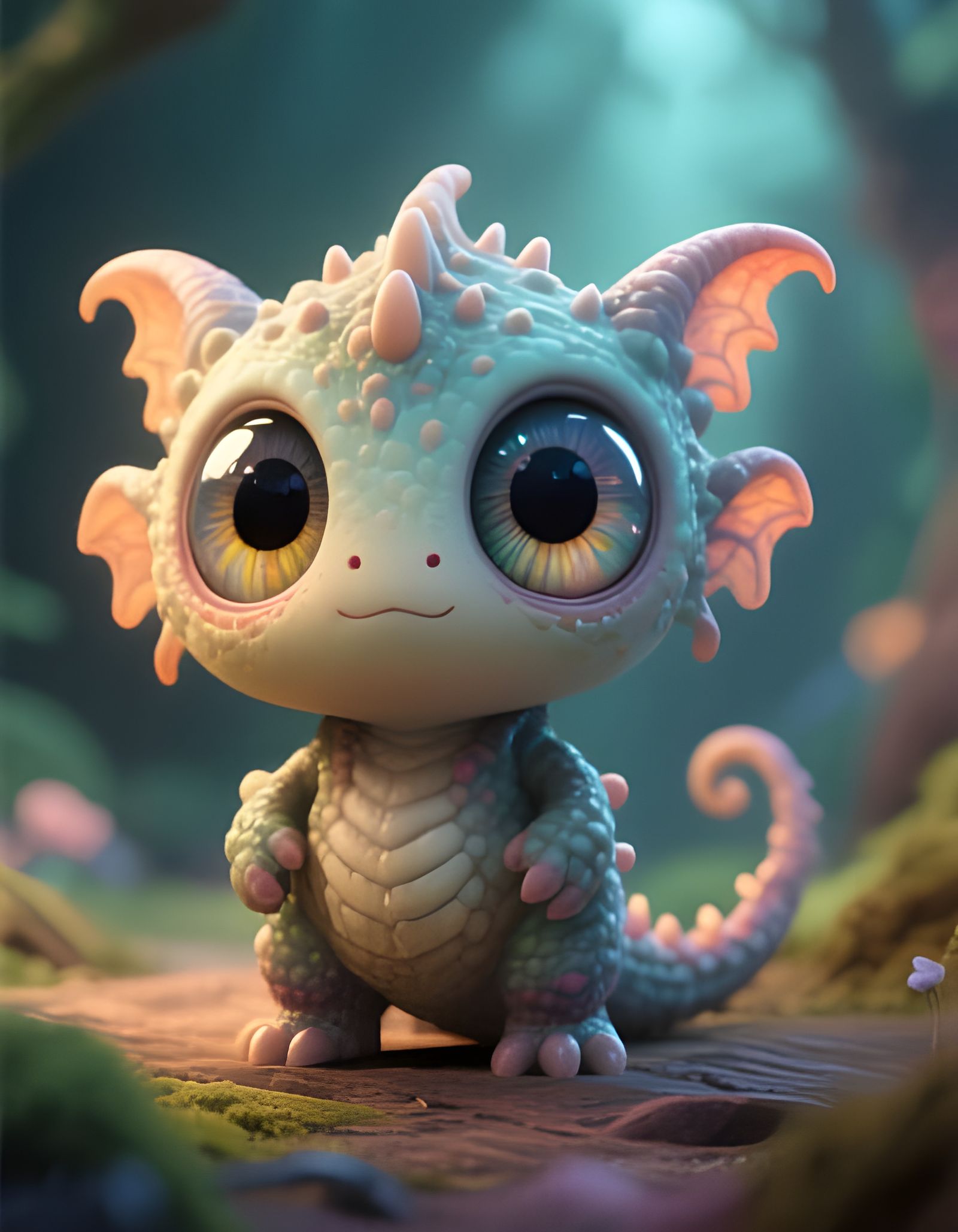 Adorable Chibi Fantasy Creature with Large Eyes