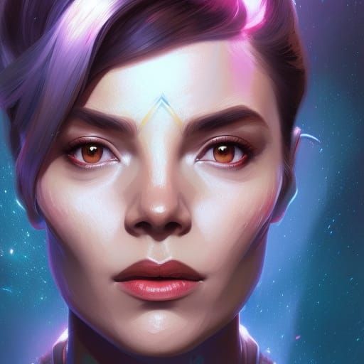 Star Trek Vulcan Woman Portrait in Digital Art Style