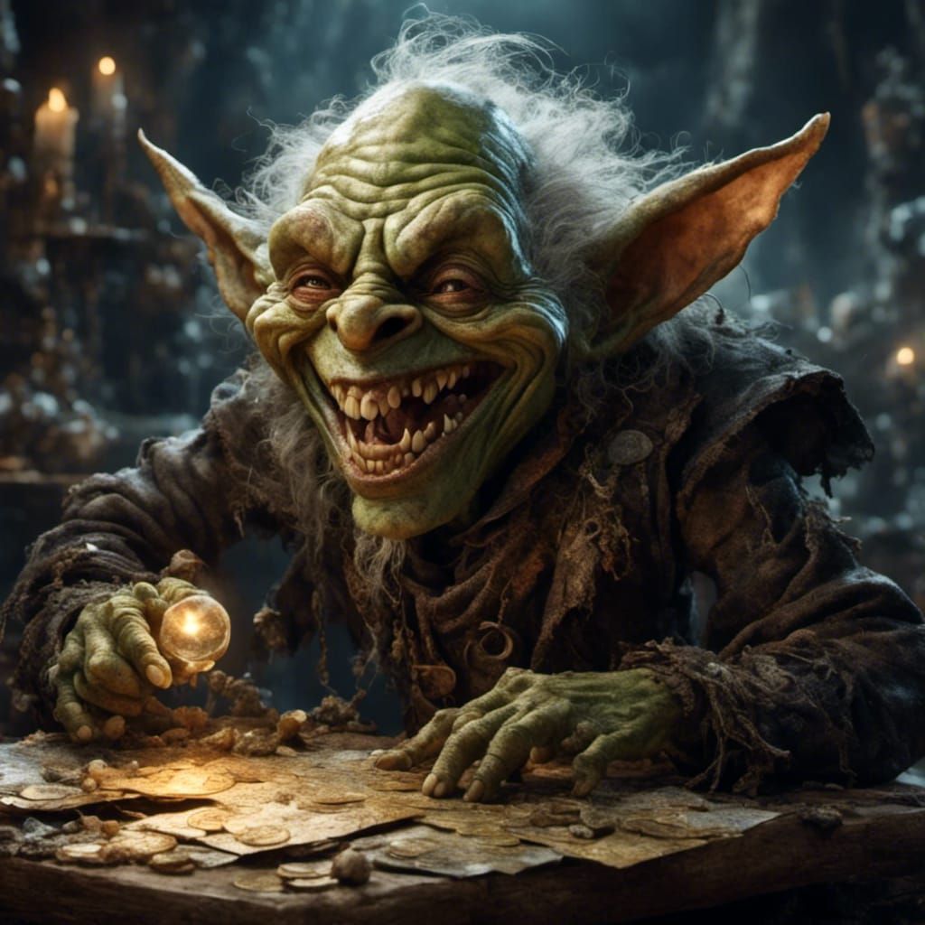 Hyperrealistic Silver-Toothed Goblin Portrait