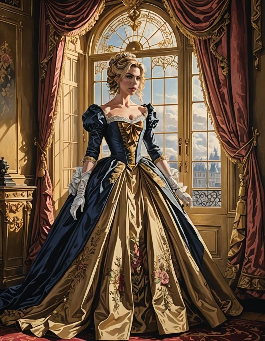 Billie Piper in Anime Style Historical Portrait