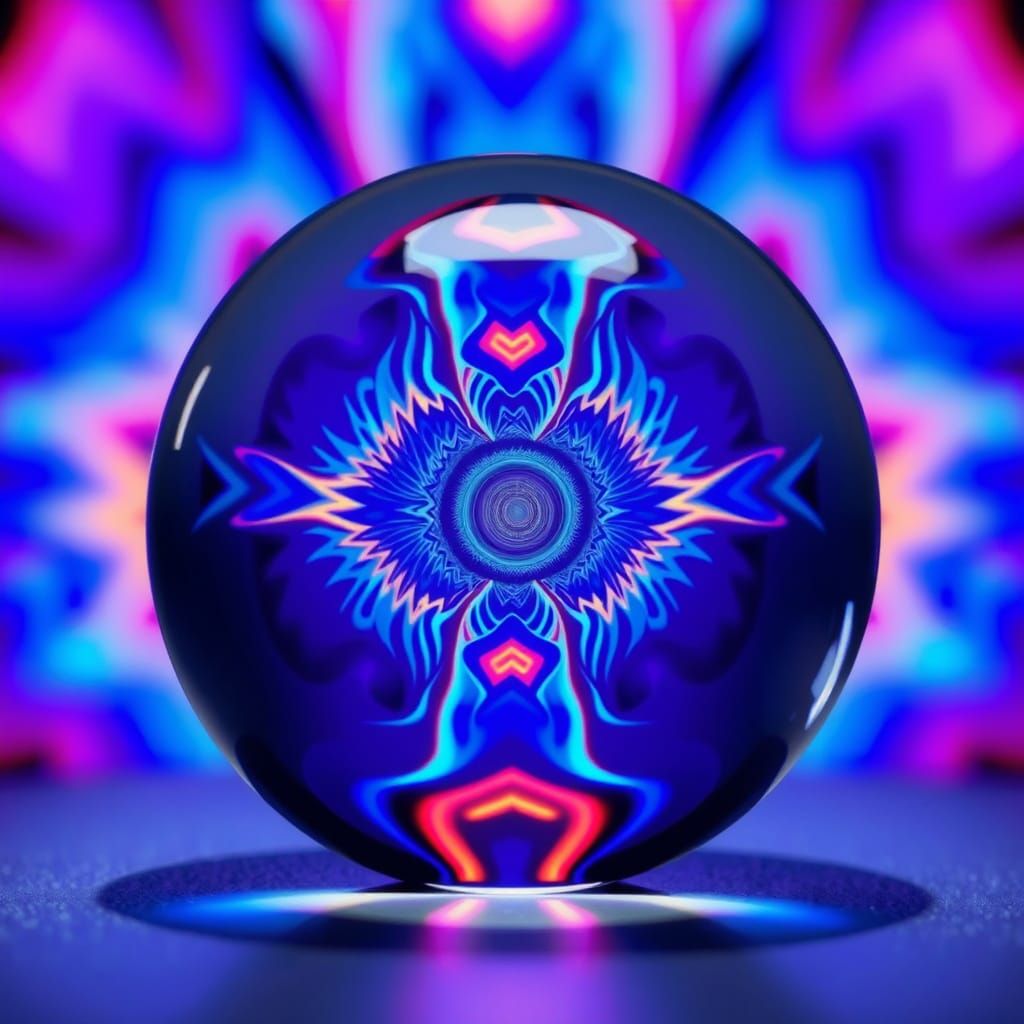 Optical Illusion Through Glass Orb