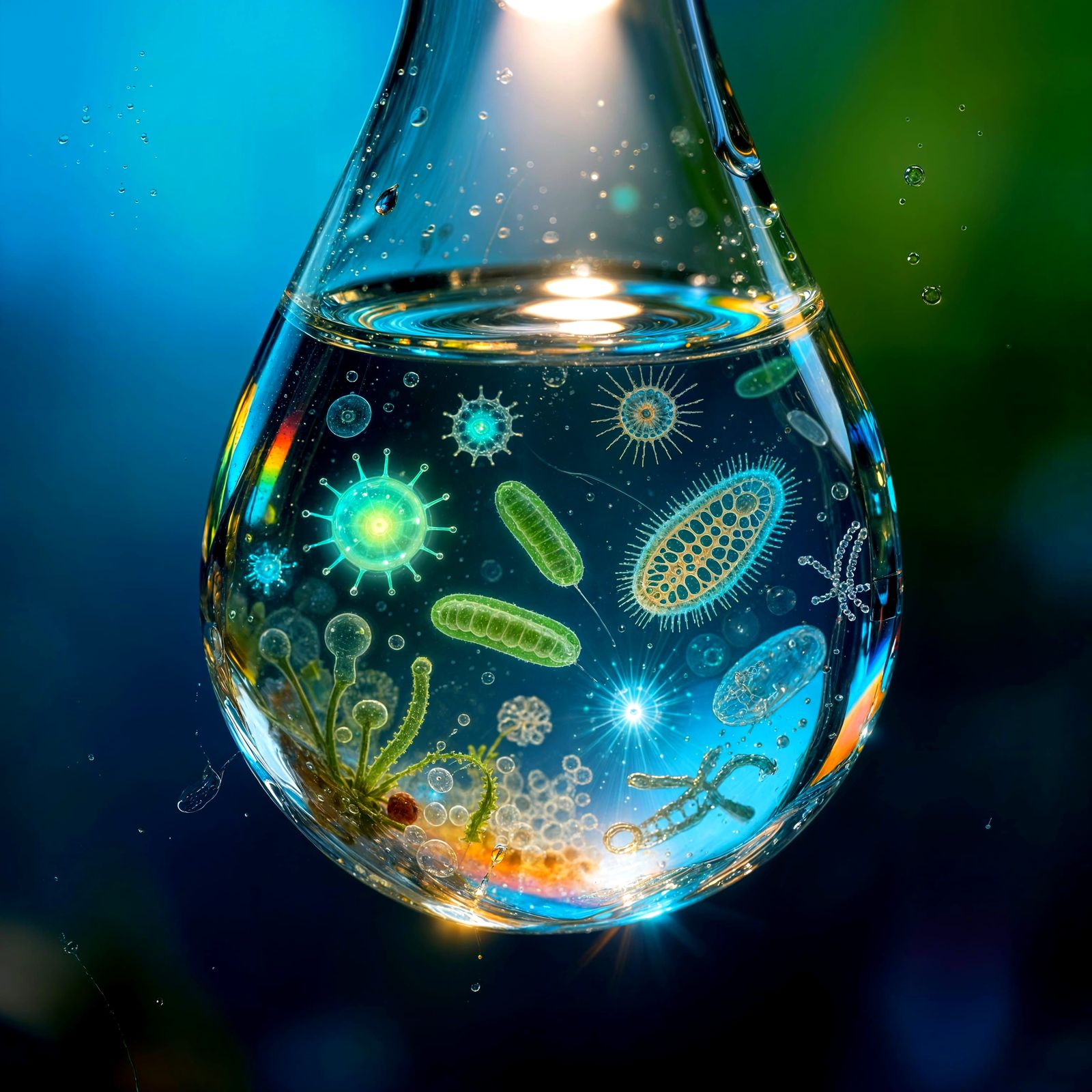 Microscopic Water World: Vibrant Ecosystem Revealed