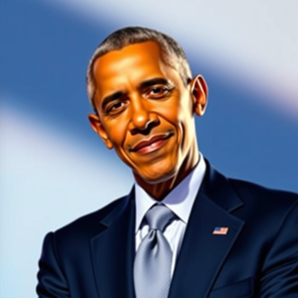 Former US President Barack Obama in Vibrant Portrait Style
