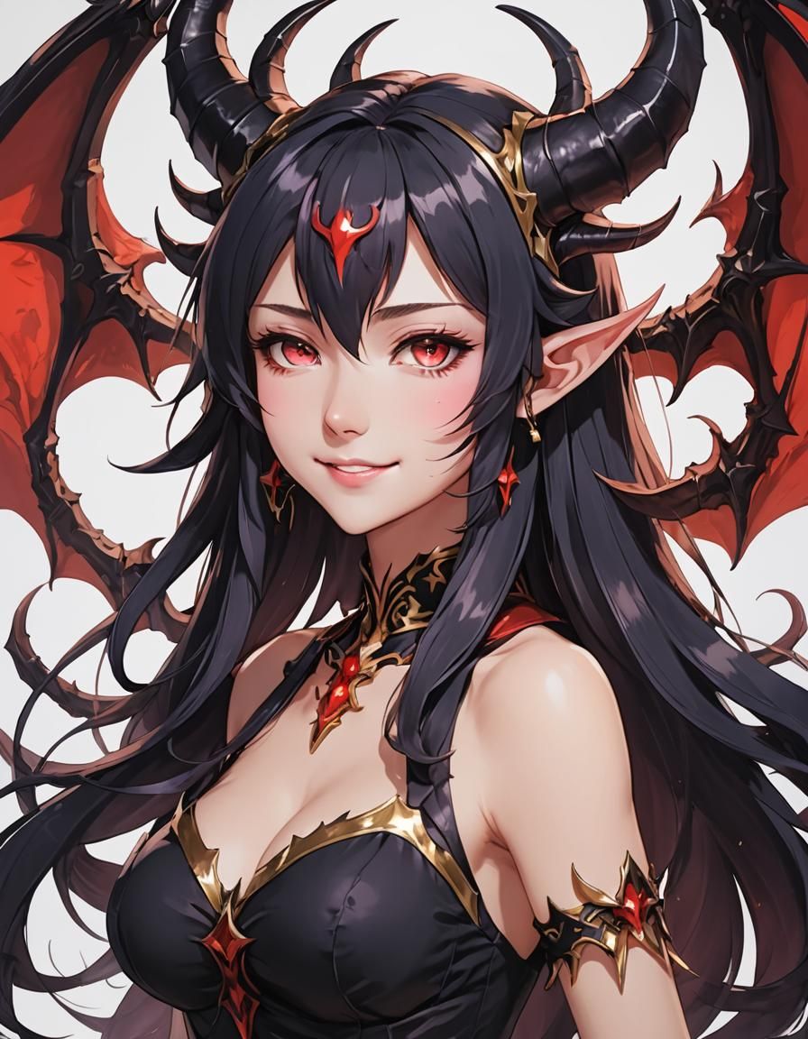 Benevolent Demoness in Anime Style