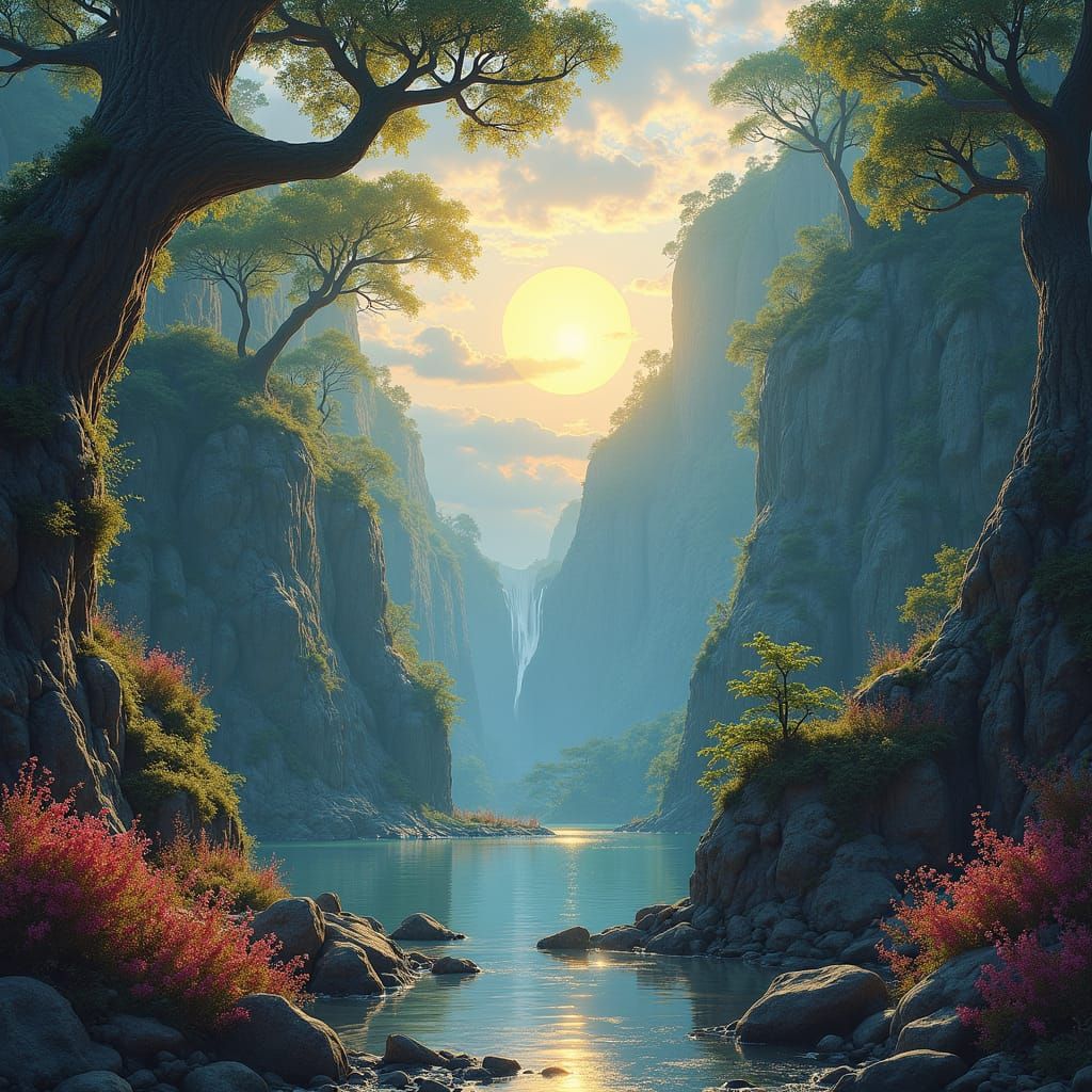 Enchanting Woman at Fantasy Gate, Matte Painting