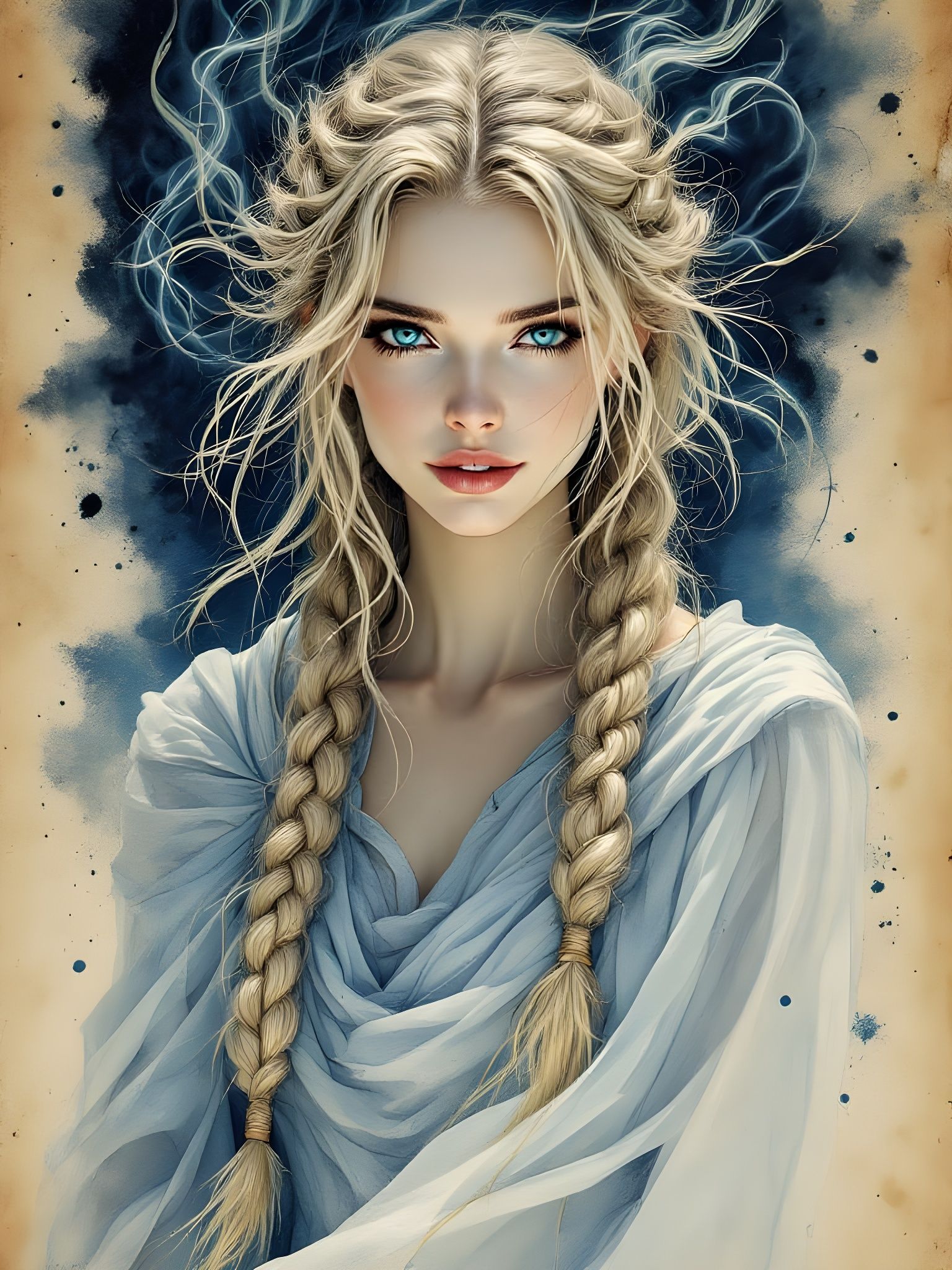 Norse Goddess in Ethereal Mist